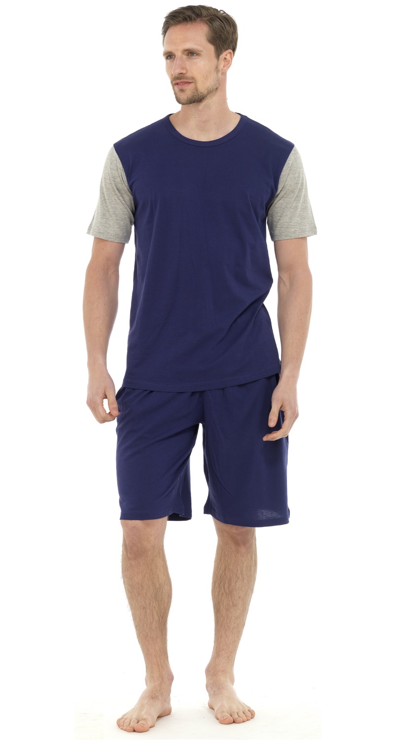Short pyjamas men Stylish mens cotton loungewear pyjamas from Calvin Klein nightwear. Short sleeve top in grey heather. Derek Rose loves his short pajamas. Ideal for the summer season, these feature short sleeves, classic collar and above-the-knee shorts.